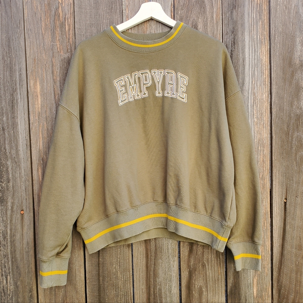 Empyre Khaki Sweatshirt with Yellow Trim